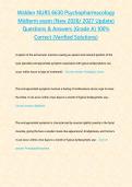 Walden NURS 6630 Psychopharmacology Midterm exam &lpar;New 2026&sol; 2027 Update&rpar; Questions & Answers &lbrace;Grade A&rcub; 100&percnt; Correct &lpar;Verified Solutions&rpar;&NewLine;&NewLine;