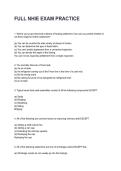 FULL NHIE EXAM PRACTICE Latest 2026&sol;2027 Questions and Verified Solutions&NewLine;