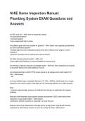 NHIE Home Inspection Manual&colon; Plumbing System EXAM Questions and Answers&NewLine;