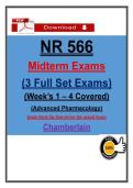NR 566 Midterm Exams &lpar;PDF&rpar; &vert; &lpar;2026&rpar; 3 Full Exam Sets &vert; Advanced Pharmacology