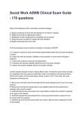 Social Work ASWB Clinical Exam Guide - 170 questions Latest 2026&sol;2027 Questions and Verified Solutions&NewLine;