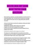 HESI RN 2026 EXIT EXAM MOST TESTED EXAM QUESTIONS