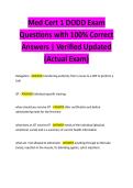Med Cert 1 DODD Exam Questions with 100&percnt; Correct Answers &vert; Verified Updated &lpar;Actual Exam&rpar;