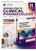 Test Bank for Introduction to Clinical Pharmacology 11th Edition &vert; Complete Chapters 1&ndash;23 &vert; 690 Questions&comma; Answers & Detailed Rationales &vert; LPN&sol;LVN Pharmacology&comma; Dosage Calculations & Next-Gen Clinical Judgment &vert; 2026&ndash;2027