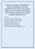 LPL4802 - LEGAL ETHICS AND PROFESSIONAL&NewLine;PRACTICE&colon; COMPREHENSIVE PRACTICE&NewLine;EXAMINATION &vert; STUDY GUIDE &vert; LATEST UPDATE&NewLine;2026&sol;2027 &vert; ACTUAL EXAM &vert; PRACTICE QUESTIONS&NewLine;AND ANSWERS &vert; EXAM REVIEW &vert; 100&percnt; CORRECT&NewLine;ANSWERS &vert; VERIFIED SOLUTIONS&NewLine;