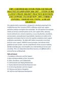 CRPC CERTIFIED RECOVERY PEER COUNSELOR &NewLine;PRACTICE EXAMINATION 2026&ndash;2027 &mdash; STUDY GUIDE &NewLine;&vert; LATEST UPDATE 2026&sol;2027 &vert; PRACTICE QUESTIONS &NewLine;AND ANSWERS &vert; EXAM REVIEW &vert; 100&percnt; CORRECT &NewLine;ANSWERS &vert; VERIFIED SOLUTIONS &vert; ALREADY &NewLine;GRADED A&plus; 