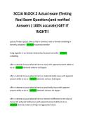 SCCJA BLOCK 2 Actual exam &lpar;Testing Real Exam Questions&rpar;and verified &NewLine;Answers &lpar; 100&percnt; accurate&rpar; GET IT RIGHT&excl;&excl; 