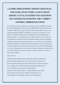 CALMHSA PEER SUPPORT CERTIFICATION EXAM &ndash;&NewLine;TEST BANK &vert; STUDY GUIDE &vert; LATEST UPDATE&NewLine;2026&sol;2027 &vert; ACTUAL EXAM PRACTICE QUESTIONS&NewLine;AND ANSWERS &vert; EXAM REVIEW &vert; 100&percnt; CORRECT&NewLine;ANSWERS &vert; VERIFIED SOLUTIONS