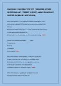 CNA FINAL EXAM PRACTICE TEST EXAM 2026 UPDATE&NewLine;QUESTIONS AND CORRECT VERIFIED ANSWERS ALREADY&NewLine;GRADED A&plus; &lpar;BRAND NEW VISION&rpar;