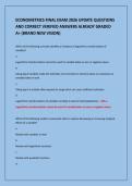 ECONOMETRICS FINAL EXAM 2026 UPDATE QUESTIONS&NewLine;AND CORRECT VERIFIED ANSWERS ALREADY GRADED&NewLine;A&plus; &lpar;BRAND NEW VISION&rpar;