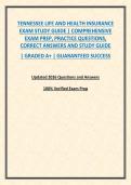 TENNESSEE LIFE AND HEALTH INSURANCE EXAM STUDY GUIDE &vert; COMPREHENSIVE EXAM PREP&comma; PRACTICE QUESTIONS&comma; CORRECT ANSWERS AND STUDY GUIDE