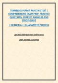 TENNESSEE PERMIT PRACTICE TEST &vert; COMPREHENSIVE EXAM PREP&comma; PRACTICE QUESTIONS&comma; CORRECT ANSWERS AND STUDY GUIDE
