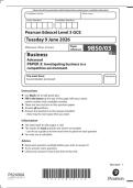 2026 Edexcel A-Level Business Paper 3 Question Paper
