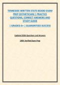 TENNESSEE WRITTEN STATE BOARD EXAM PREP &lpar;ESTHETICIAN&rpar; &vert; PRACTICE QUESTIONS&comma; CORRECT ANSWERS AND STUDY GUIDE