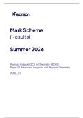 2026 Edexcel A-Level Chemistry Paper 1 Mark Scheme