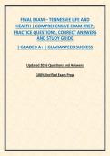 FINAL EXAM &ndash; TENNESSEE LIFE AND HEALTH &vert; COMPREHENSIVE EXAM PREP&comma; PRACTICE QUESTIONS&comma; CORRECT ANSWERS AND STUDY GUIDE