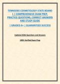 TENNESSEE COSMETOLOGY STATE BOARD 1 &vert; COMPREHENSIVE EXAM PREP&comma; PRACTICE QUESTIONS&comma; CORRECT ANSWERS AND STUDY GUIDE