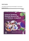 Critical Thinking&comma; Clinical Reasoning&comma; and Clinical Judgment&colon; A Practical Approach 7th Edition &vert; Complete Study Guide with Chapter-by-Chapter Q&A&comma; Rationalized Answers & Exam Prep for Nursing Students &vert; Latest Updated NCLEX-Style Review - SURE PASS&excl;