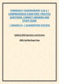 TENNESSEE F ENDORSEMENT Q & A &vert; COMPREHENSIVE EXAM PREP&comma; PRACTICE QUESTIONS&comma; CORRECT ANSWERS AND STUDY GUIDE