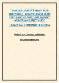 TENNESSEE LEARNER'S PERMIT TEST&colon; STUDY GUIDE &vert; COMPREHENSIVE EXAM PREP&comma; PRACTICE QUESTIONS&comma; CORRECT ANSWERS AND STUDY GUIDE