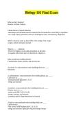 Biology 103 Final Exam Questions Answered