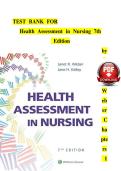 Test Bank for Health Assessment in Nursing 7th Edition &vert; Jane R&period; Weber & Jane H&period; Kelley &vert; Chapters 1&ndash;34 Complete