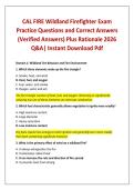 CAL FIRE Wildland Firefighter Exam Practice Questions and Correct Answers &lpar;Verified Answers&rpar; Plus Rationale 2026 Q&A&vert; Instant Download Pdf