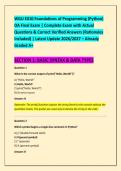 WGU E010 Foundations of Programming &lpar;Python&rpar; &NewLine;OA Final Exam &vert; Complete Exam with Actual &NewLine;Questions & Correct Verified Answers &lpar;Rationales &NewLine;Included&rpar; &vert; Latest Update 2026&sol;2027 &ndash; Already &NewLine;Graded A&plus; 