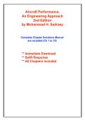 Solutions for Aircraft Performance&colon; An Engineering Approach&comma; 2nd Edition by Mohammad H&period; Sadraey