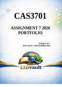 CAS3701 Assignment 7 &lpar;PORTFOLIO PART 1&rpar; 2026 - Due 4 September 2026