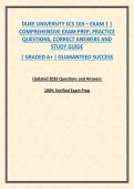 DUKE UNIVERSITY ECS 103 &ndash; EXAM 1 &vert; COMPREHENSIVE EXAM PREP&comma; PRACTICE QUESTIONS&comma; CORRECT ANSWERS AND STUDY GUIDE