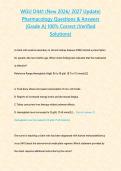 WGU D441 &lpar;New 2026&sol; 2027 Update&rpar; PharmacologyQuestions & Answers &lbrace;Grade A&rcub; 100&percnt; Correct &lpar;Verified Solutions&rpar;
