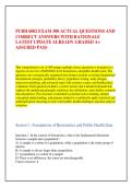 PUBH 6002 EXAM 300 ACTUAL QUESTIONS AND &NewLine;CORRECT ANSWERS WITH RATIONALE &NewLine;LATEST UPDATE ALREADY GRADED A&plus; &NewLine;ASSURED PASS