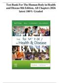 Test Bank For The Human Body in Health & Disease 8th Edition by Kevin T&period; Patton&comma; Frank B&period; Bell&comma; Terry Thompson & Peggie L&period; Williamson ISBN 9780323734165 Chapters&lpar;1 to 25&rpar;