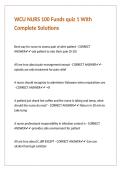 WCU NURS 100 Funds quiz 1 With Complete Solutions