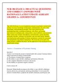 NUR 384 EXAM 2 &sol; 300 ACTUAL QUESTIONS &NewLine;AND CORRECT ANSWERS WITH &NewLine;RATIONALE LATEST UPDATE ALREADY &NewLine;GRADED A&plus; ASSURED PASS