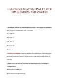 CALIFORNIA BOATING FINAL EXAM B&NewLine;2027 QUESTIONS AND ANSWERS