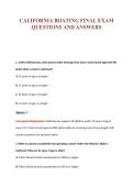 CALIFORNIA BOATING Exam Compilations with Complete & Verified Solutions