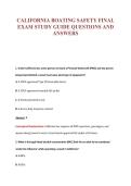 CALIFORNIA BOATING Exam Compilations with Complete & Verified Solutions