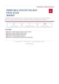  PERRY REAL ESTATE COLLEGE FINAL EXAM Actual Exam 2026&sol;2027 &ndash; Complete Exam-Style Questions &vert; 100&percnt; Verified &ndash; Pass Guaranteed &ndash; A&plus; Graded