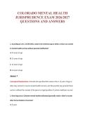COLORADO MENTAL HEALTH&NewLine;JURISPRUDENCE EXAM 2026&sol;2027&NewLine;QUESTIONS AND ANSWERS