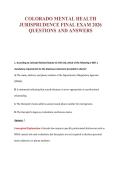 COLORADO MENTAL HEALTH&NewLine;JURISPRUDENCE FINAL EXAM 2026&NewLine;QUESTIONS AND ANSWERS