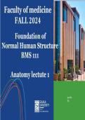  BMS 111 Anatomy Lecture 1 Notes &vert; Foundation of Normal Human Structure