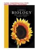 TEST BANK Campbell Biology AP&reg;11th Edition Lisa A&period; Urry&comma; Michael L&period; Cain&comma; Steven A&period; Wasserman&comma; Peter V&period; Minorsky&comma; Jane B&period; Reece &vert;ISBN&colon; 9780134154121 &vert;  Chapter 1-59 &vert; All Chapters 