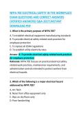 NFPA 70E Electrical Safety in the Workplace Exam Questions and Correct Answer