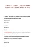 ESSENTIAL OF FIRE FIGHTING EXAM&NewLine;2026&sol;2027 QUESTIONS AND ANSWERS