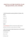 ESSENTIAL OF FIRE FIGHTING EXAM&NewLine;2026 QUESTIONS AND ANSWERS