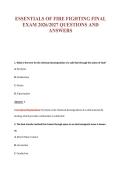 ESSENTIALS OF FIRE FIGHTING FINAL&NewLine;EXAM 2026&sol;2027 QUESTIONS AND&NewLine;ANSWERS
