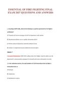 ESSENTIAL OF FIRE FIGHTING FINAL&NewLine;EXAM 2027 QUESTIONS AND ANSWERS