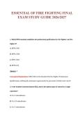ESSENTIAL OF FIRE FIGHTING FINAL&NewLine;EXAM STUDY GUIDE 2026&sol;2027